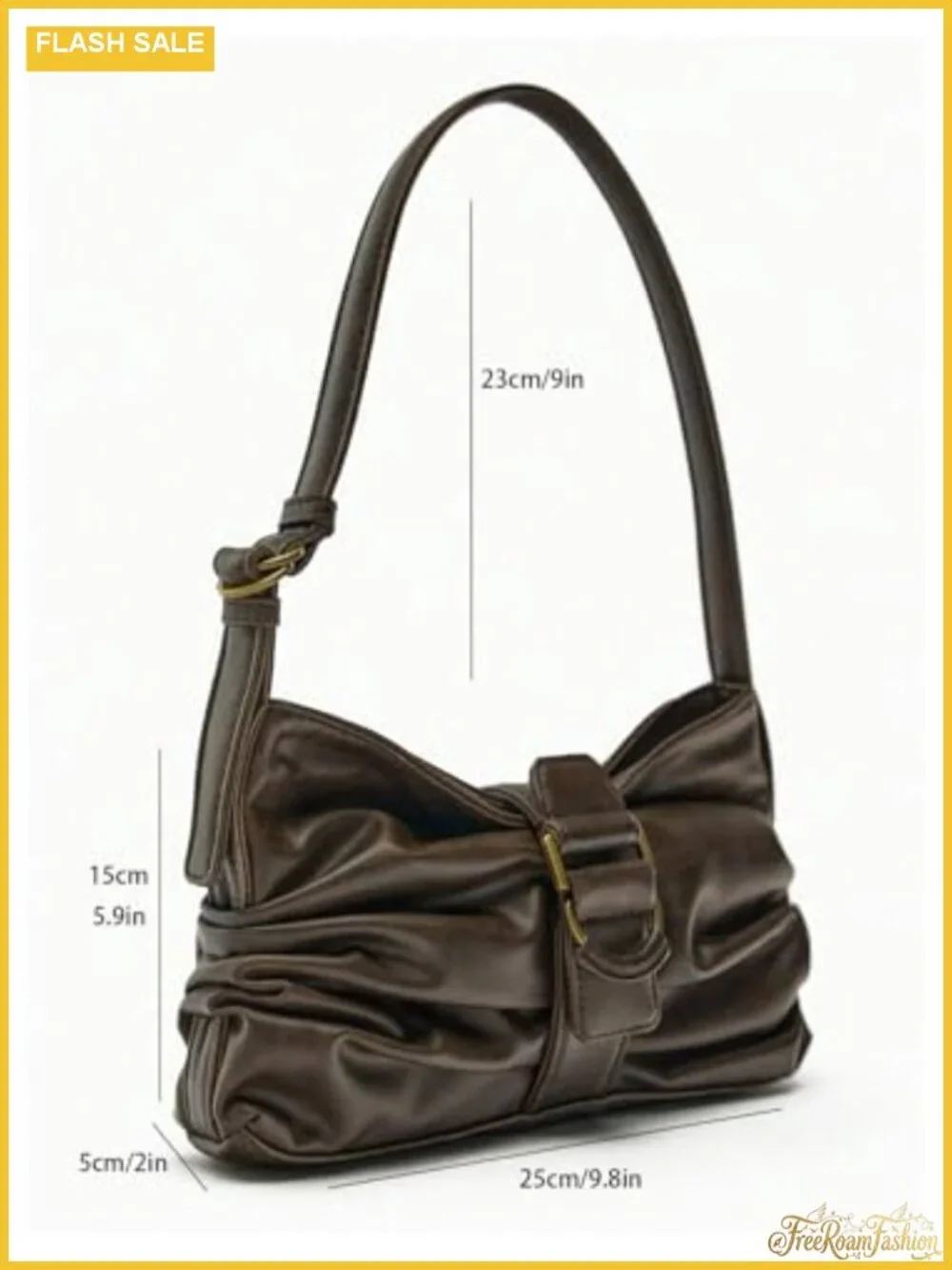 Women's Y2K Ruched Hobo Shoulder Bag Faux Leather
